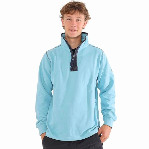 Lazy Jacks Mens Quarter Zip Sweatshirt - Spearmint