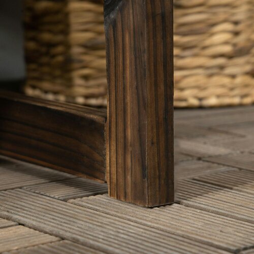 Wyld Haus Rozi Wood 2 Seater Outdoor Garden Bench With Slatted Back And Armrests