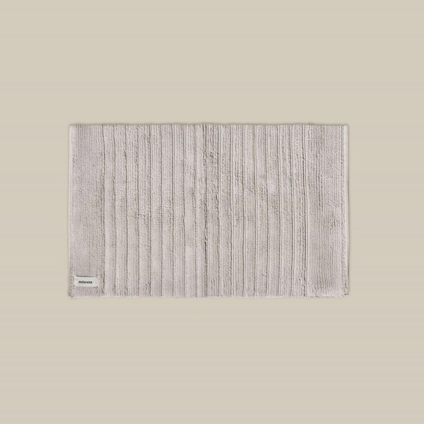 Light grey organic cotton bath mat, thick luxury bathroom mat