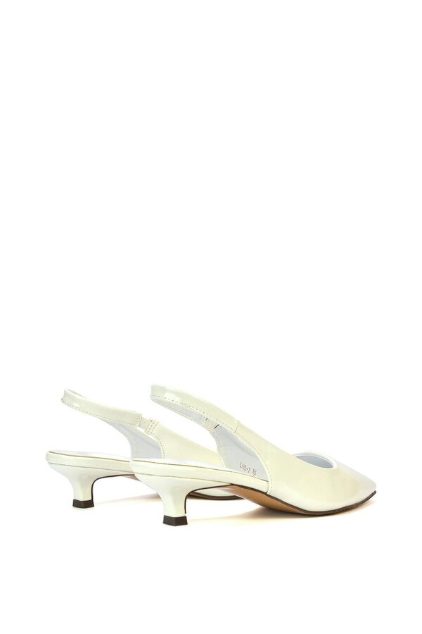 XY LONDON Pointed Toe Low Kitten Heel Slingback Pumps