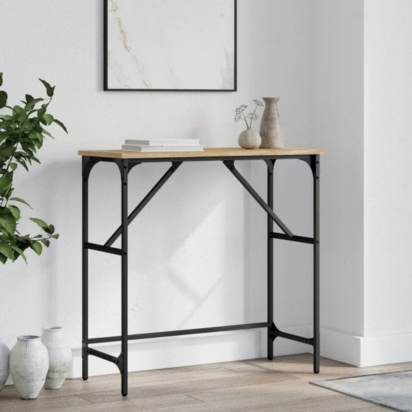 Berkfield Console Table Sonoma Oak 75x32x75 cm Engineered Wood