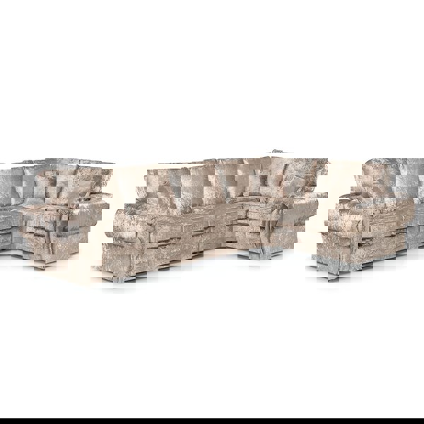 Furnishings For Less Chelsea Crushed Velvet Full Back 5 Seater L Shaped Corner Sofa