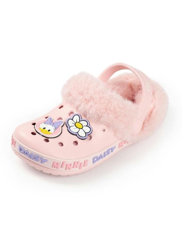 Disney Minnie Mouse Girls Pink Minnie and Daisy Fur Lined Clogs