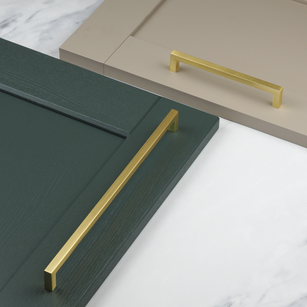 Handle & Home Satin Brass Square Handles
