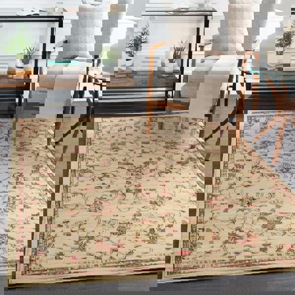 Livabliss Riley-Vintage Beige Brown Green Traditional Boho Rug