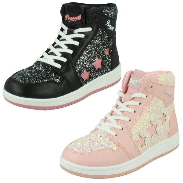 Pineapple Girls Pineapple High Top Lace Up Trainers H2717