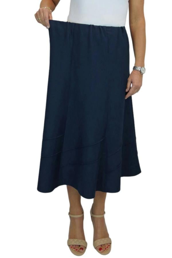 Paulo Due Women's Smart Elasticated Waist Flared Swing Skirt