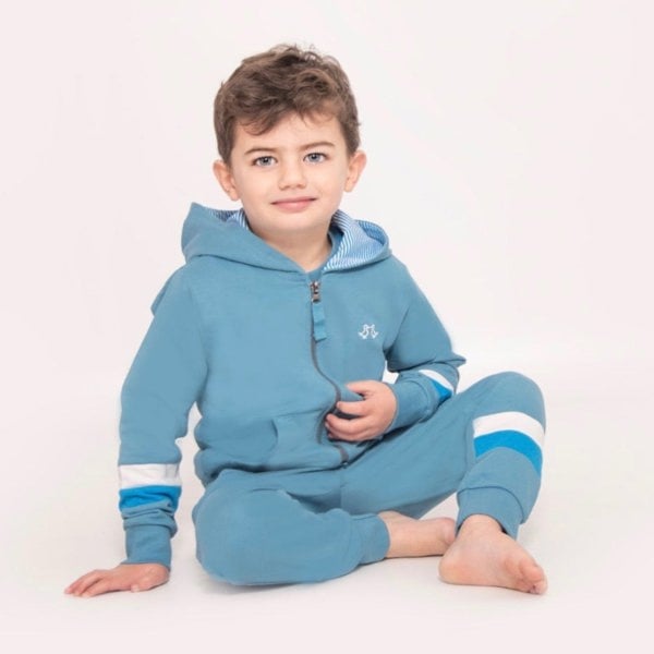 Luca and Rosa Boys Blue Jersey Lounge Hoodie