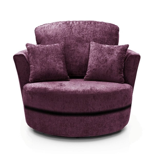 Furnishings For Less Monaco Chenille Fabric Swivel Chair