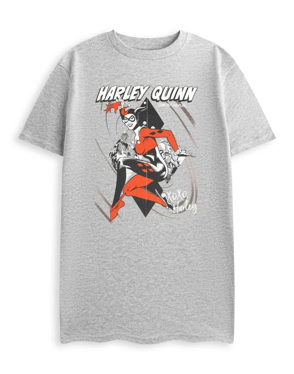 DC Comics Harley Quinn Unisex Grey XOXO Harley Short Sleeved T-Shirt