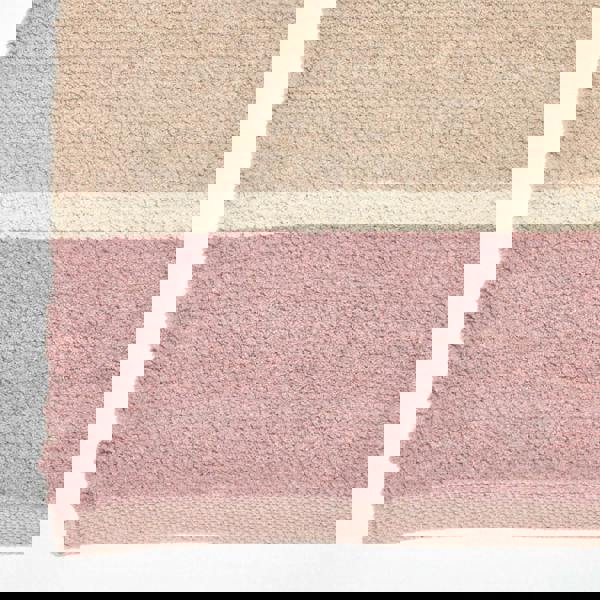 HOMESCAPES Cotton Chenille Striped Rug Blue Beige Purple Grey Natural