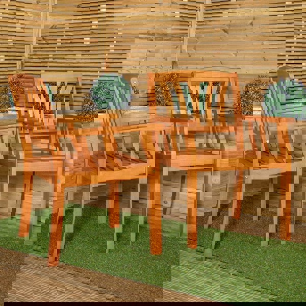 Samuel Alexander Set of 2 Kapalua Outdoor Wooden Garden Slatted Dining Chairs