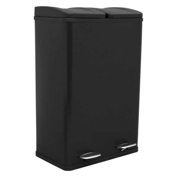 Monstershop 60L Dual-Compartment Kitchen Pedal Bin - Black