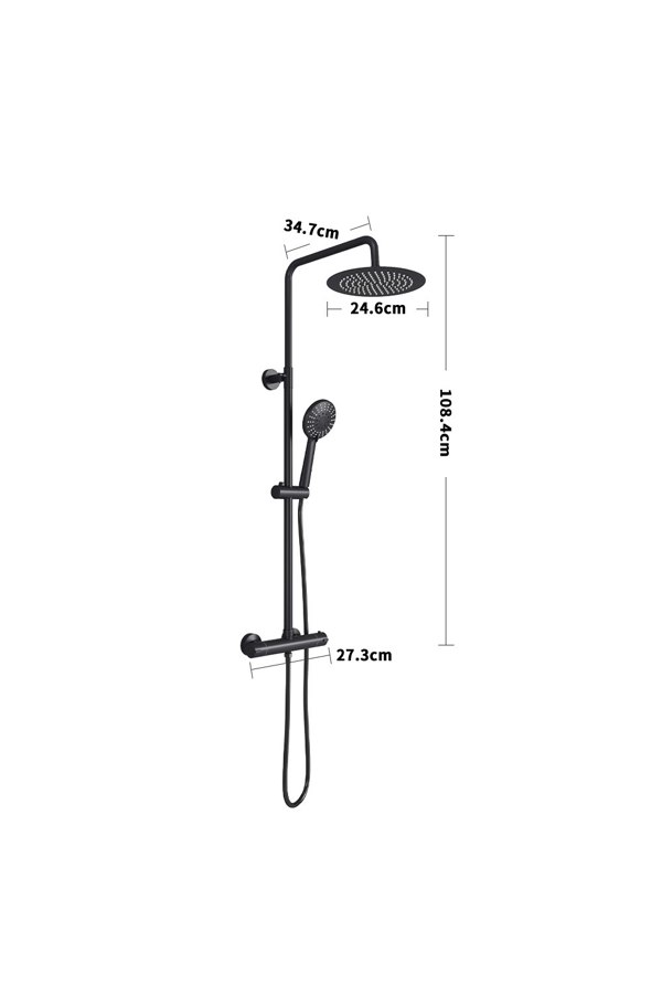 Living and Home Stainless Steel Wall Mount Triple Function Shower Faucet Set Bathroom