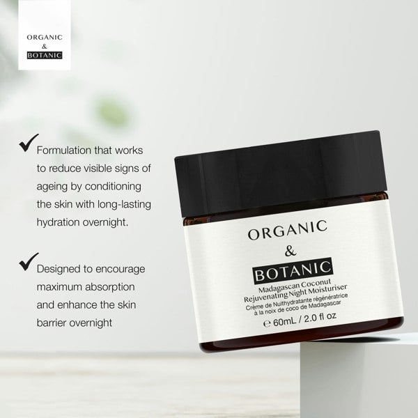 OB092 Organic & Botanic Madagascan Coconut Rejuvenating Night Moisturiser 60ml