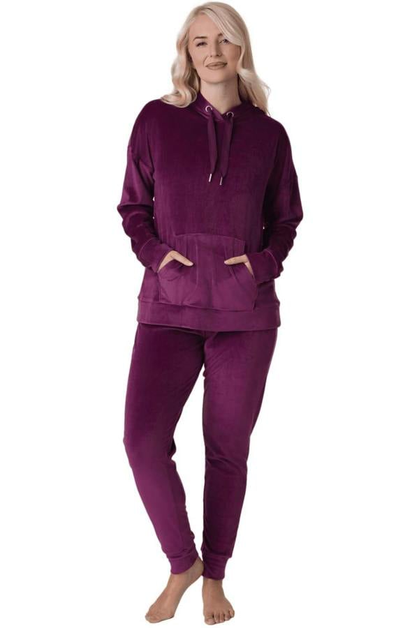 Womens Supersoft Velour Loungewear Pyjama Set