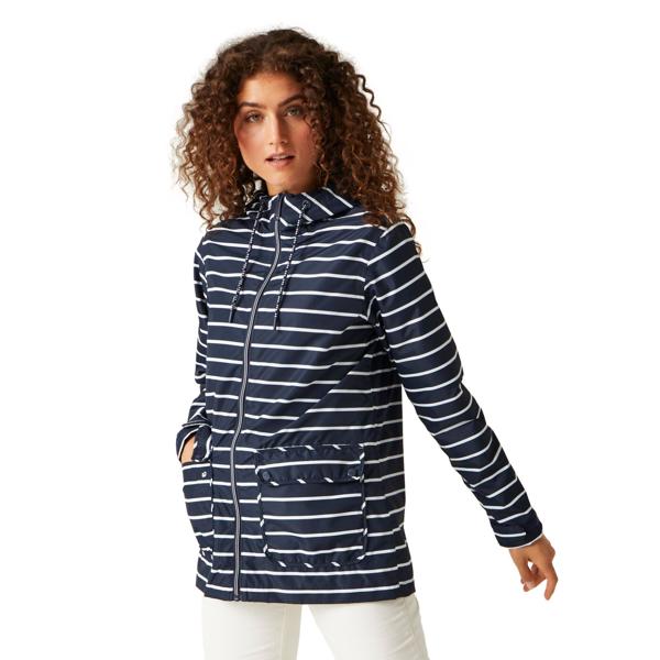 Regatta Women's Bayletta Striped Waterproof Jacket - Navy/White