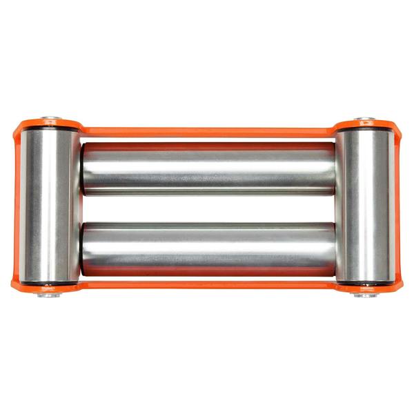 WINCHMAX Roller Fairlead, Heavy Duty, Orange. Zinc Plated Rollers.
