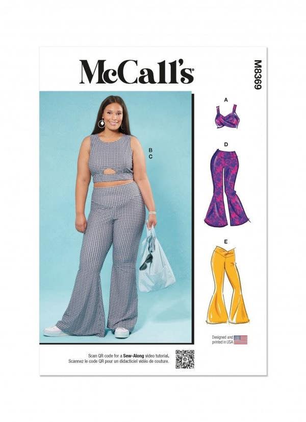 McCalls 8369 Paper Sewing Pattern – Women's Trousers, Top & Sportswear, Size 1X-5X, Intermediate