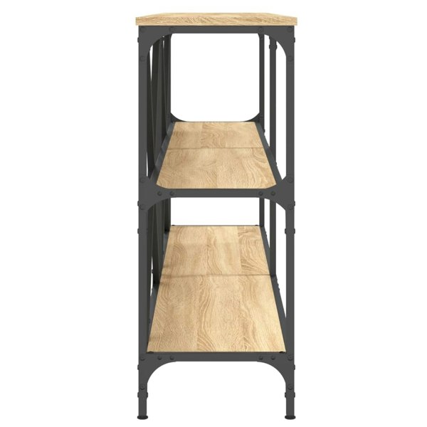 Berkfield Console Table Sonoma Oak 160x30x75 cm Engineered Wood and Iron