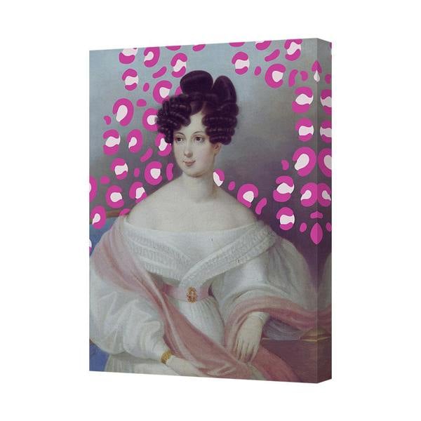 Benjamin Tate Design Vintage Portrait On Canvas 6323 With Pink Pattern Wall Art
