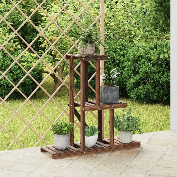Berkfield Flower Stand 81x25x75.5 cm Solid Wood Fir