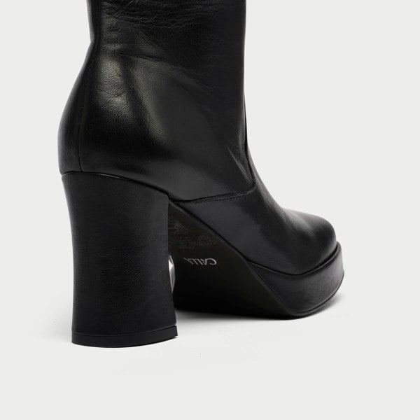 Calla Martha Knee-High Boots for Bunions & Wide Feet - Black Leather