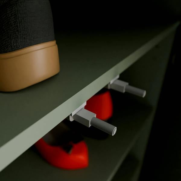 Furniture To Go Alice Springs Shoe Cabinet with 2 Doors Push-to-Open in Sage Green