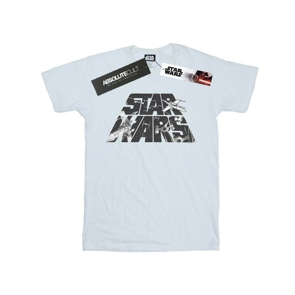 Star Wars Womens/Ladies Logo Space Sketch Cotton Boyfriend T-Shirt - White
