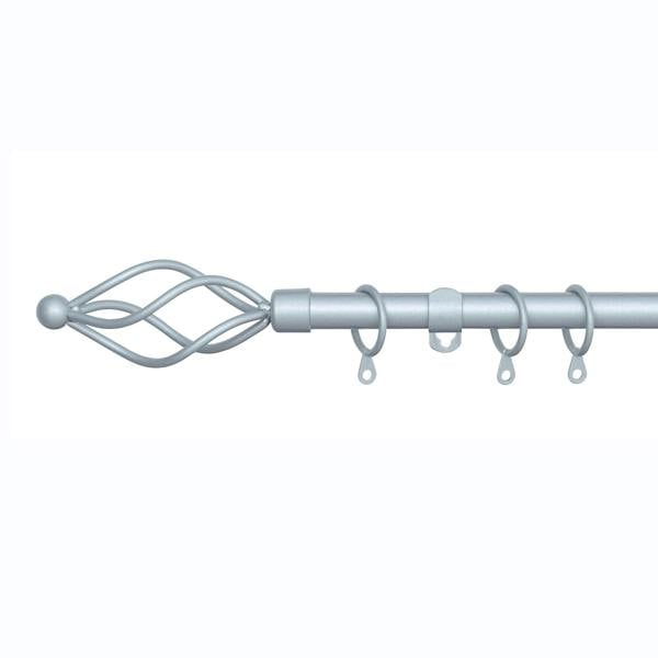 A.Unique Home Small Twisted Metal Extendable Curtain Pole With Rings and Fittings (13/16mm).