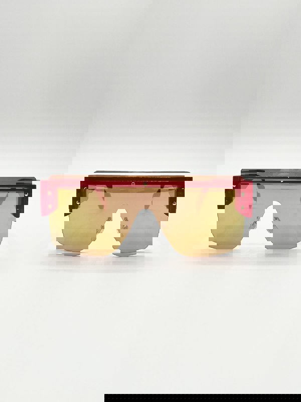 SVNX Oversized Flat Top Sunglasses with Mirrored Lens