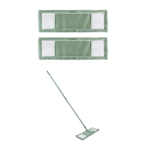 JVL Extended Microfibre Mop With 2 Replacement Heads - Green