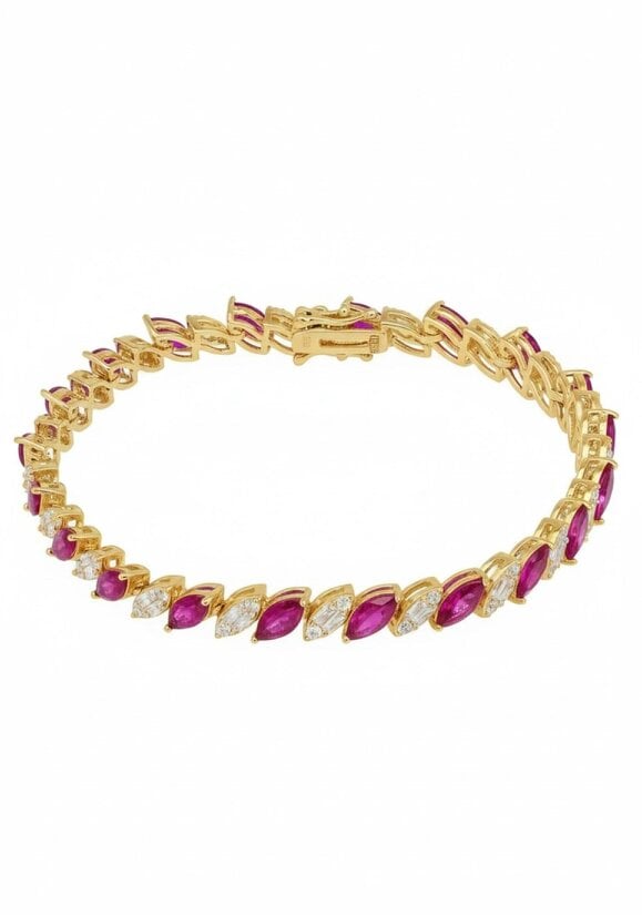 Latelita Viscountess Tennis Bracelet Ruby Gold