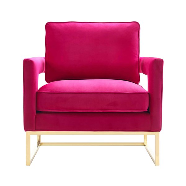 Furniture Edit Avery Pink Velvet Chair With Polished Gold Base