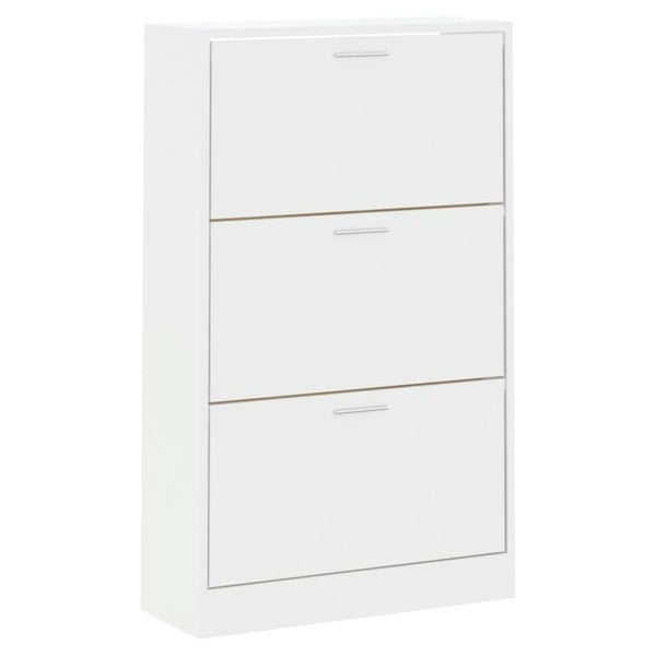 Berkfield Shoe Cabinet High Gloss White 63x24x103 cm Engineered Wood
