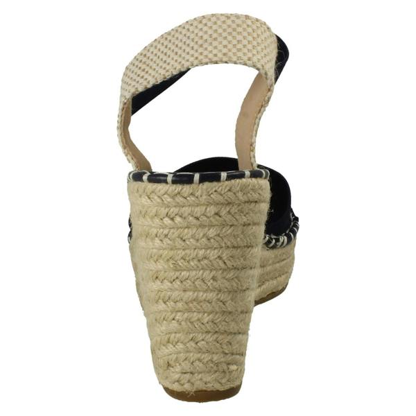 Savannah Ladies Savannah High Wedge Espadrille Slip On Summer Shoes Sandals F2305