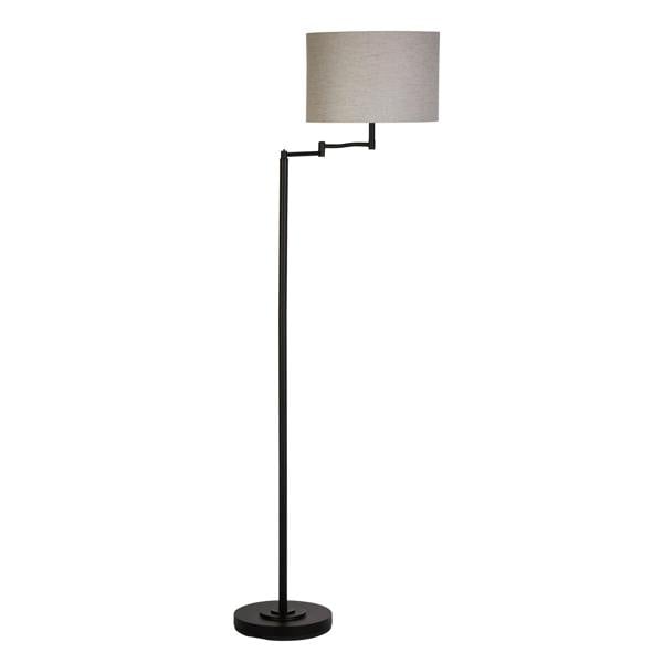 Lighting Collection Matt Black Swing Arm Floor Lamp