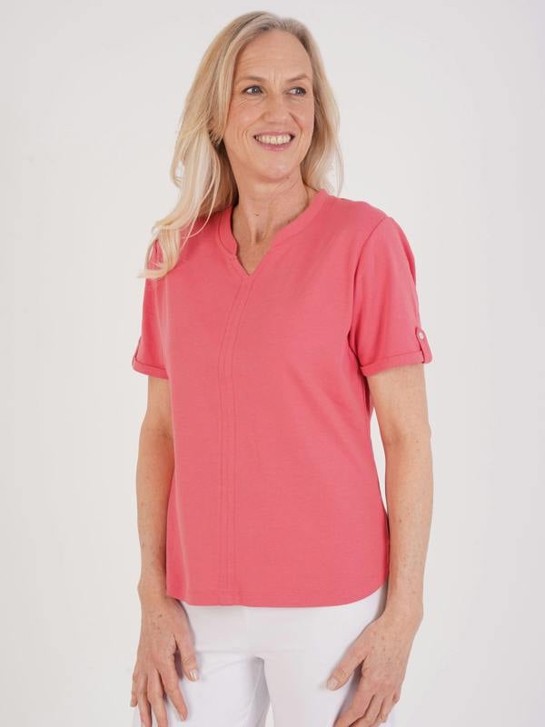 TIGI Pomegranate Notch Neck Top