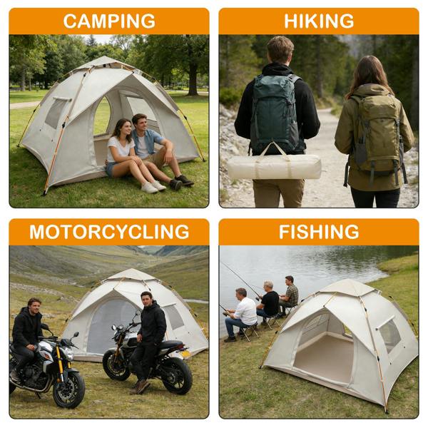 Leaper 1-2 Person Easy Setup White Camping Tent