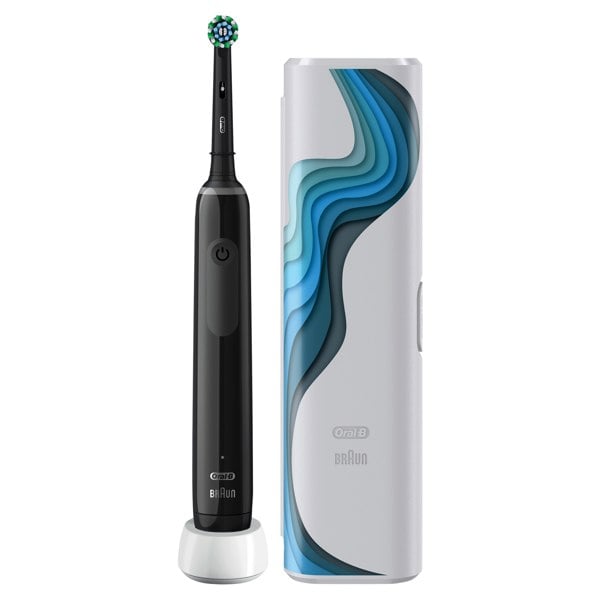 Oral-B Pro 3 3500 Black Electric Toothbrush with Riso Art Travel Case