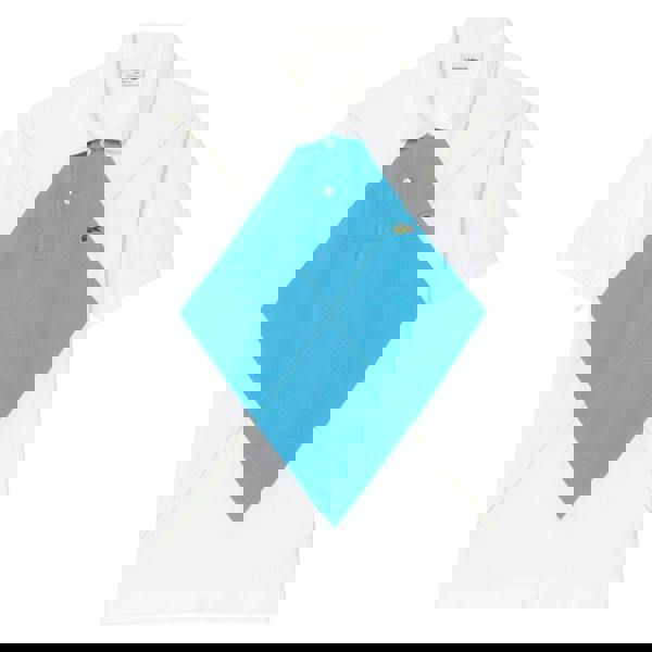 Lacoste Mens L.12.12 Argyle Classic Polo Shirt - White/Blue