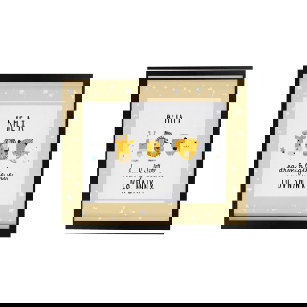 Personalised Memento Company Personalised Scandi Animals Black Poster Frame