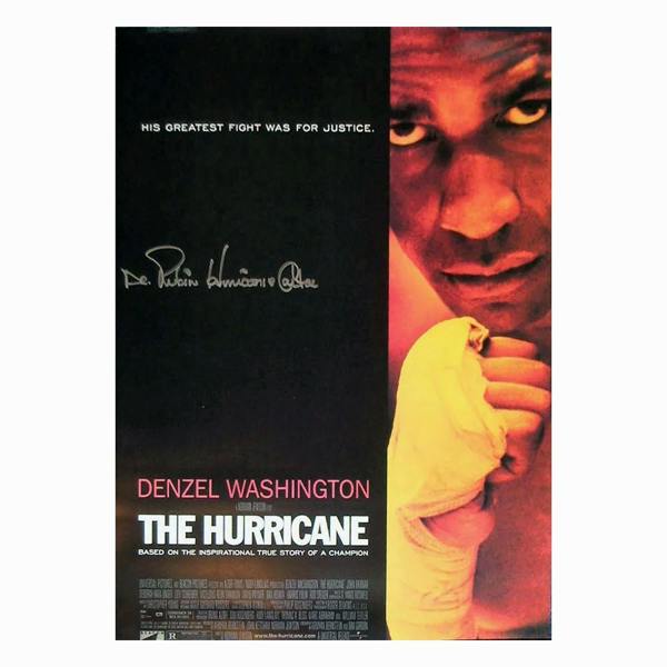 Unbranded Rubin Hurricane Carter signed 24x18 inch The Hurricane movie poster — Premium framing