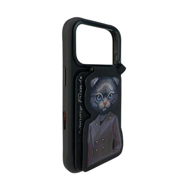 Nimmy Friends Nimmy Black Cat Magnetic Combo Case with Detachable MagSafe Card Holder Stand for iPhone 17 Pro Max 6.9" Black