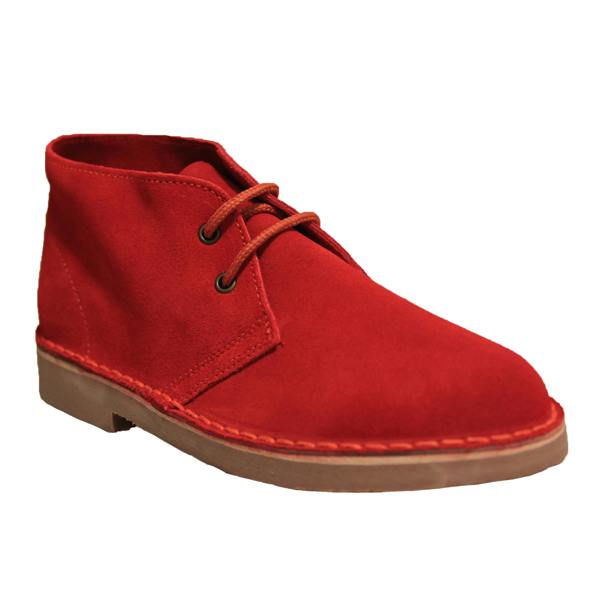 Roamers Mens Real Suede Unlined Desert Boots - Red