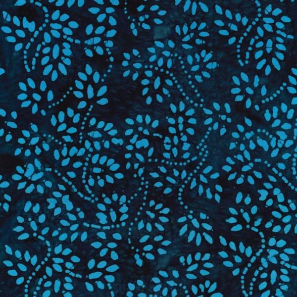 Minerva Black and Teal Cotton Batik Dressmaking & Quilting Fabric per metre, 110cm / 43" Wide