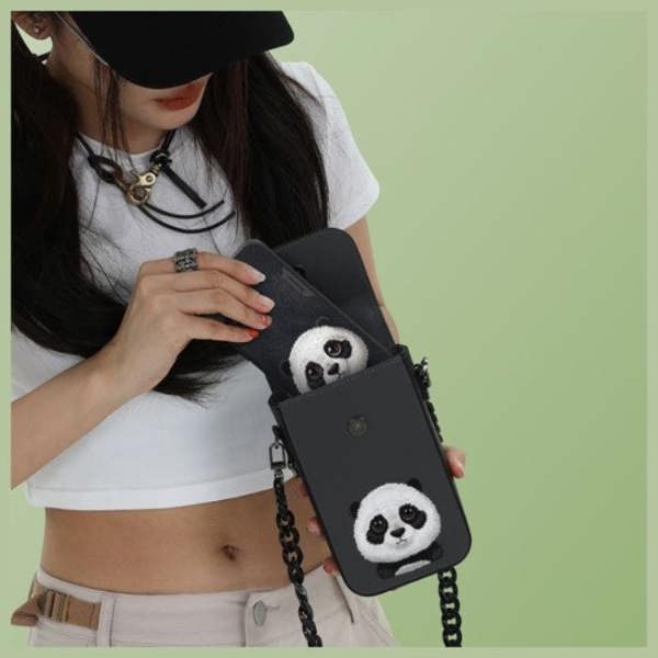 Nimmy Friends Big Eyed Pet 2.0 Panda Phone Bag Black - N-XDY-SJB-06