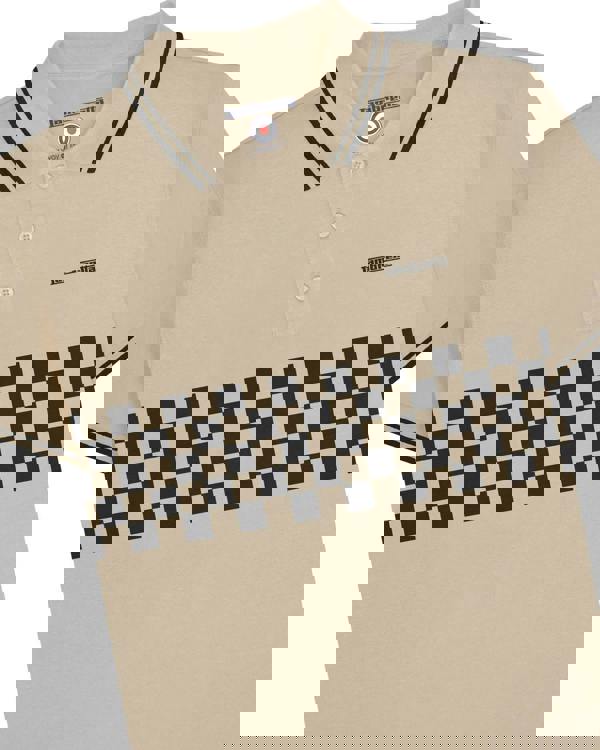 Lambretta Mens Classic Retro 2 Tone Mod Ska Casual Polo Shirt