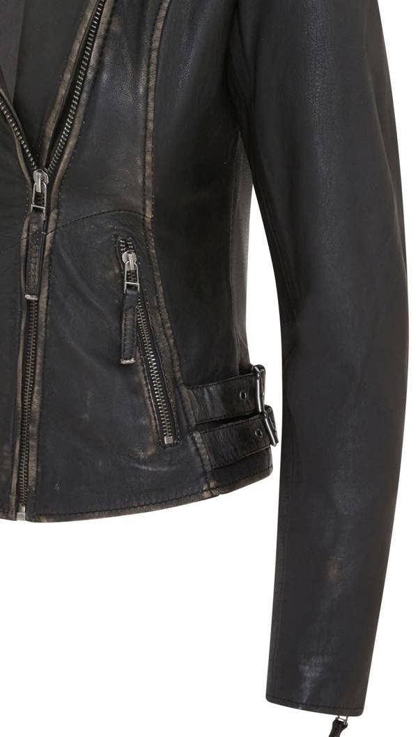 Infinity Leather Womens Black Leather Brando Biker Jacket -  Finnsnes