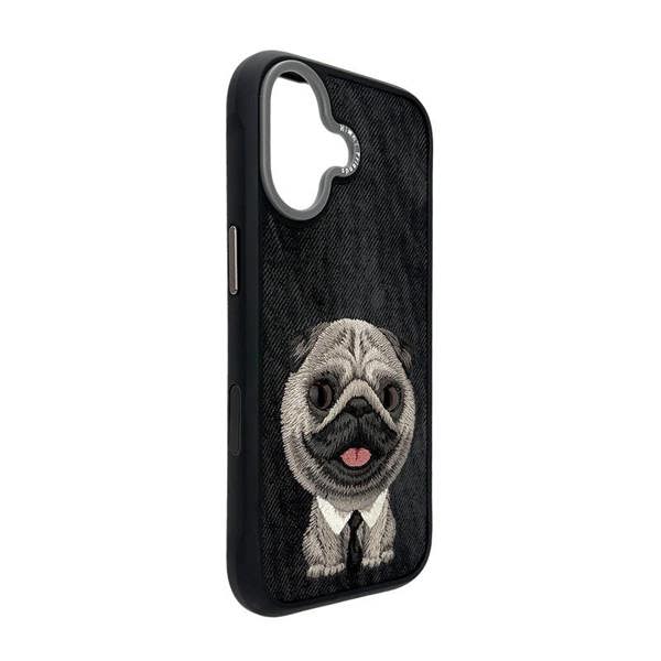 Nimmy Friends Nimmy Big Eye Cute Pet Pug Dog Case with MagSafe for iPhone 17 6.3" Black Grey - N-XDY-IP17-09-A